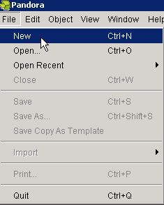 Pandora training > Objective 2—Learn the purpose of the job properties view and the layout view > FileNew.png