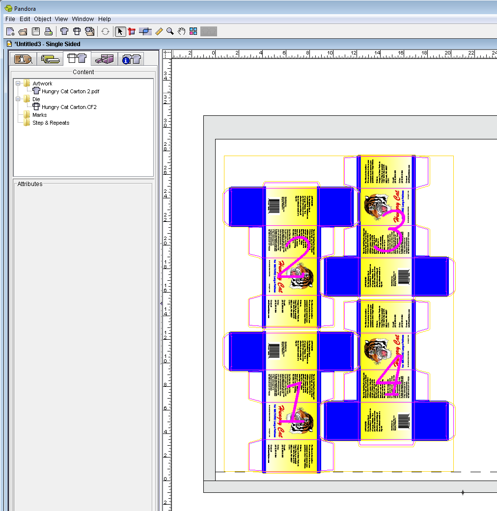 Pandora training > Objective 3—Import and position a die and add artwork > SetUpJobForEditingMarks.png