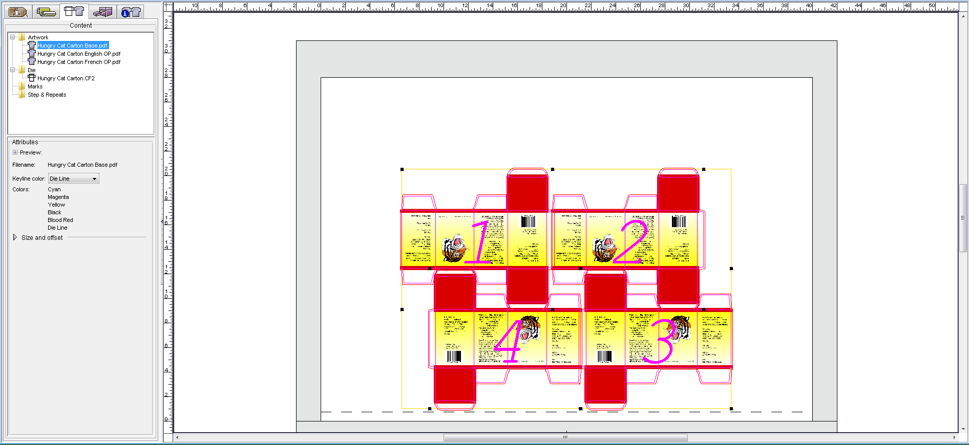 Pandora training > Objective 3—Import a die and artwork to the regional versioning job and position the artwork > ViewBasweInLayout.png