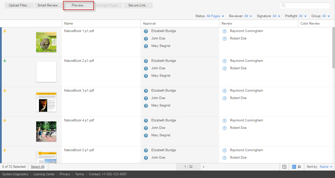 IPP 9.5 > Combining Page Sets in Preview > m5_Preview_button.png