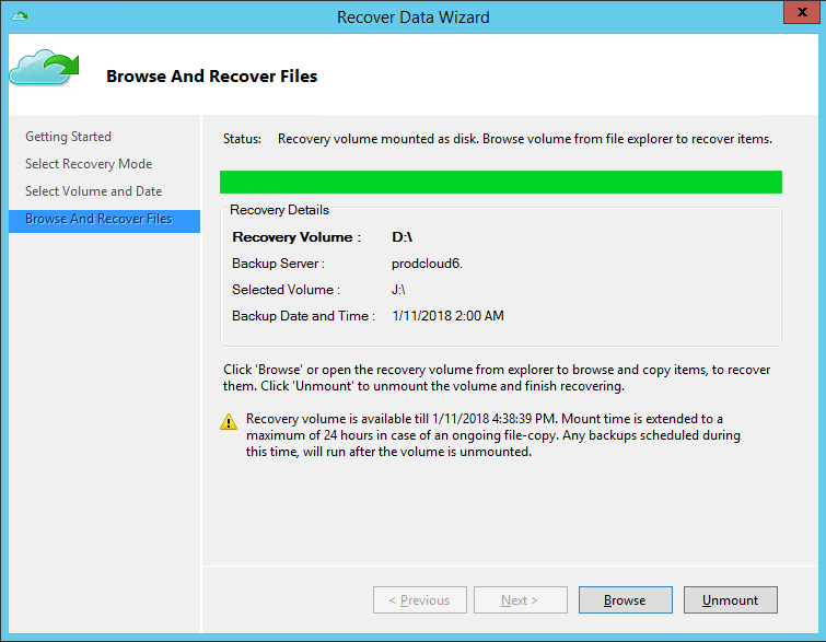 PRINERGY Portal > Retrieving files with the Azure Backup Agent > Azure5_Backup_MountedFolder.png