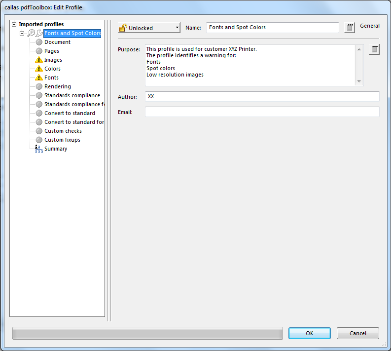 Prinergy Training > Refine an input file using preflight profiles > Preflight_Plus_new_profile.png